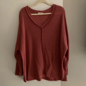 Waffle knit top